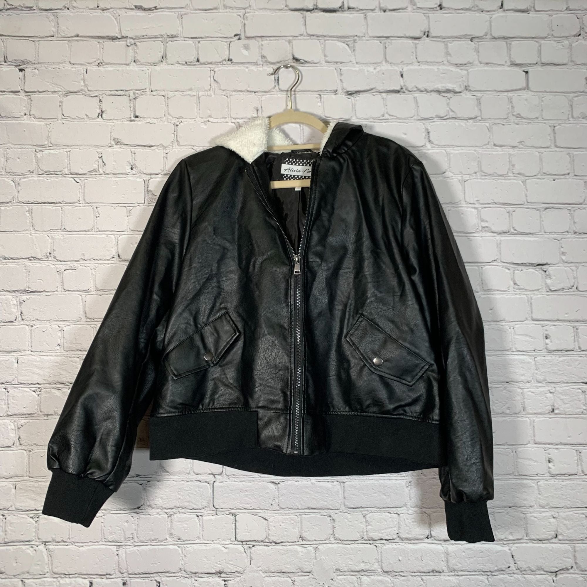 Alivia Ford Black Leather Jacket 1X